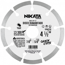 [CM-900] Disco Diamantado Rin Segmentado 4-1/2" Nikata DCP-115 para Concreto