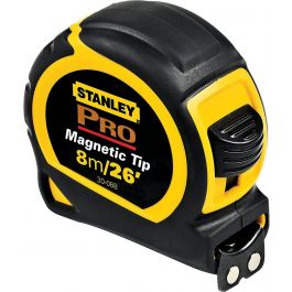 Flexómetro Magnético 8m × 26mm Stanley 30-088 para Obra y Carpintería