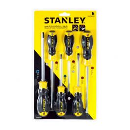 Juego 6 Desarmadores Cruz y Plano Stanley 60-060S para Taller