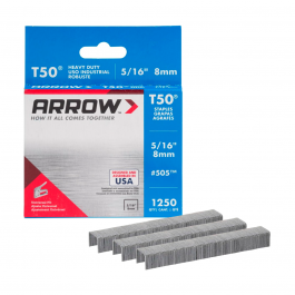 [CM-5855] Grapas T50 5/16" #505 Arrow 1250pz para Tapicería y Madera
