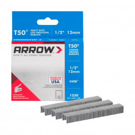 [CM-5860] Grapas T50 1/2" #508 Arrow 1250pz para Trabajo Pesado