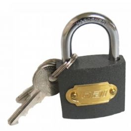 Candado 38 mm Gancho Largo OBI 216513 Hierro Gris para Bodega