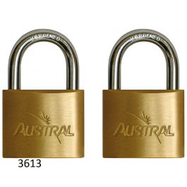 [CM-3613] Candados Gemelos 220L Austral Misma Llave Juego 2 Piezas