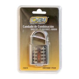 [CM-4901] Candado de Combinación 10 Dígitos Cromado OBI 216574 para Maletas
