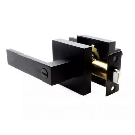 [CM-3949] Cerradura de Manija para Baño CMD Milan R Negra Inoxx Italy Austral