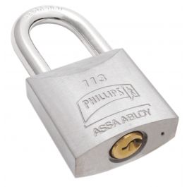 [CM-1337-C] Candado Metálico Phillips 113 Zamac Satinado con Doble Cerrojo
