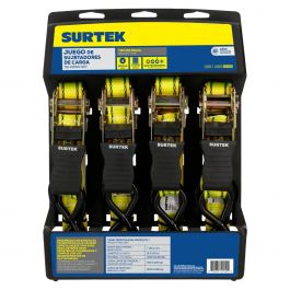 [CM-4074] Juego de Sujetadores con Matraca Surtek 151150 4 Pz para Carga