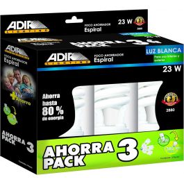 [CM-263] Foco Espiral Ahorrador 23W Luz Fría Adir AD-2880 Pack con 3 Piezas