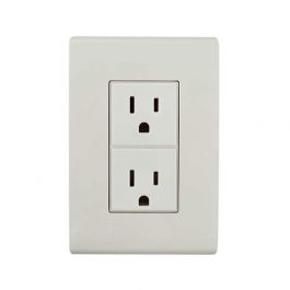 Contacto Dúplex Bticino E6028N 2P+T 15A 127V Estándar Americano