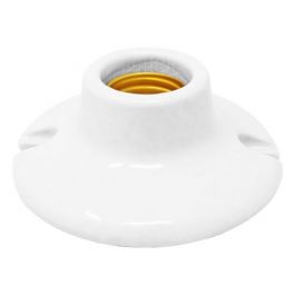 [CM-1172] Socket Redondo de Porcelana Adir 1145 E27 250V 4A para Techo o Pared