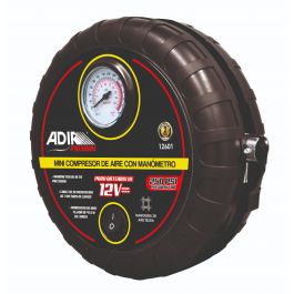 Mini Compresor de Aire con Manómetro Adir 12601 para Inflado Preciso