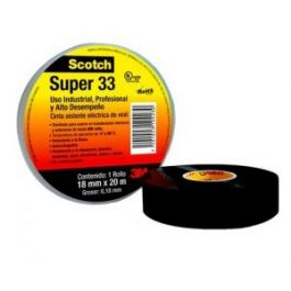 [CM-4811] Cinta de Aislar Super 33+ 3M 18mm x 20m Negra Uso Eléctrico