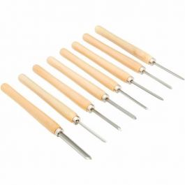 [CM-4716] Juego de Gurbias para Tornero 8 Pz OBI 251512 Mango de Madera