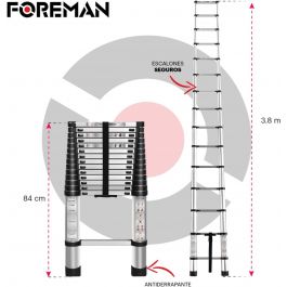 [CM-767] Escalera Telescópica de Aluminio 3.8m 13 Peldaños Foreman FO-ET
