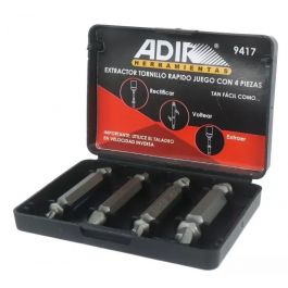 Extractor de Tornillos Barridos Juego 4 Piezas 3-12mm ADIR 9417