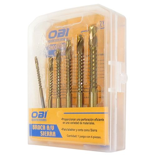 [OB-211113] Juego Brocas de Sierra OBI  6 Pzas para Madera y Metal