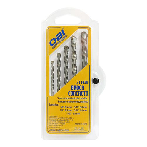 [OB-211438] Juego de Brocas para Concreto OBI  5 Pzas para Albañilería