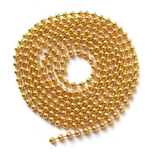 Cadena Bola 3.2 mm Rollo 50 m Dorada para Bisutería y Artesanía