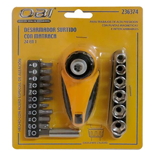 [OB-236374] Desarmador Surtido Con Matraca 24 En 1 Pingüino