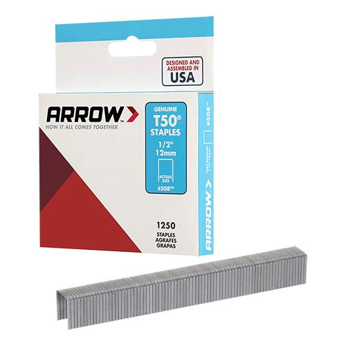 Grapa Uso Medio y Rudo 1/2" OBI Arrow Caja 1250 Pzas para Muebles