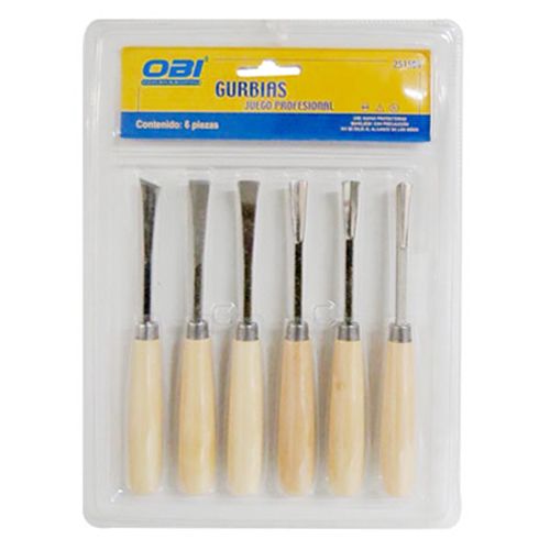[OB-251509] Gurbia / Gubia Profesional Juego 6 Pzas OBI para Carpintería