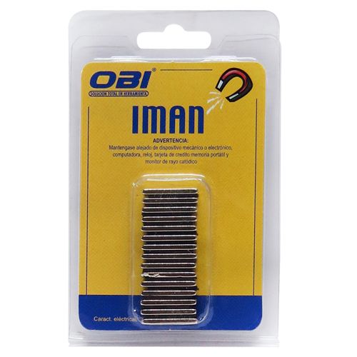 [OB-255609] Imán Neodimio Rectangular 20×10×2 mm Blister 15 Pzas OBI N35