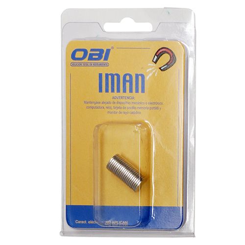 [OB-255584] Imán Neodimio Redondo 10×1 mm Blister 20 Pzas OBI N35 para Proyectos