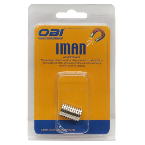 [OB-255578] Imán Neodimio Redondo 12×1.8 mm Blister 10 Pzas OBI N35 para Proyectos