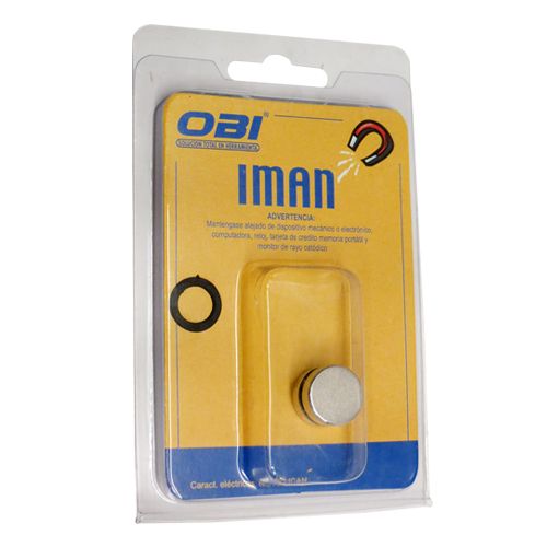 [OB-255587] Imán Neodimio Redondo 15×5 mm Blister 2 Pzas OBI N35 para Proyectos