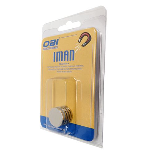 [OB-255580] Imán Neodimio Redondo 18×2 mm Blister 5 Pzas OBI N35 para Costura