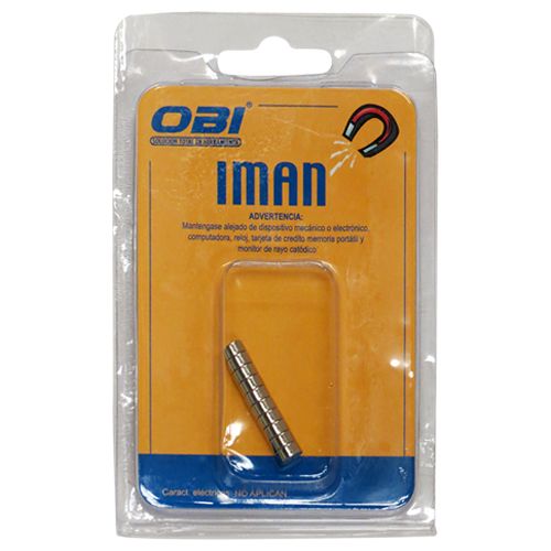 [OB-255629] Imán Neodimio Redondo 6×3 mm OBI Blíster 10 pzas