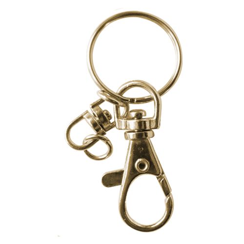[OB-260204] Llavero Bandola con Cadena Dorado OBI Caja 100 pzas