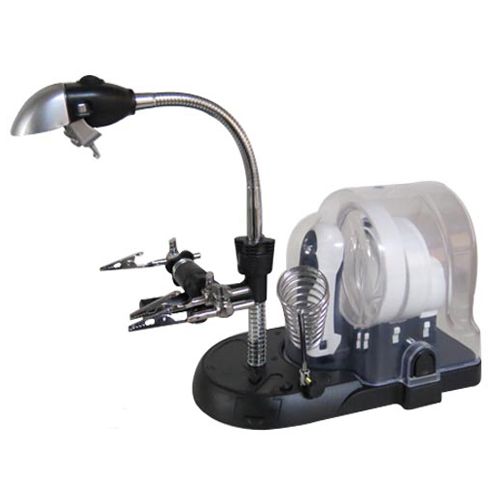 [OB-260552] Lupa con Base y Pinzas 90-37mm 2.5-16x LED OBI OB-260552