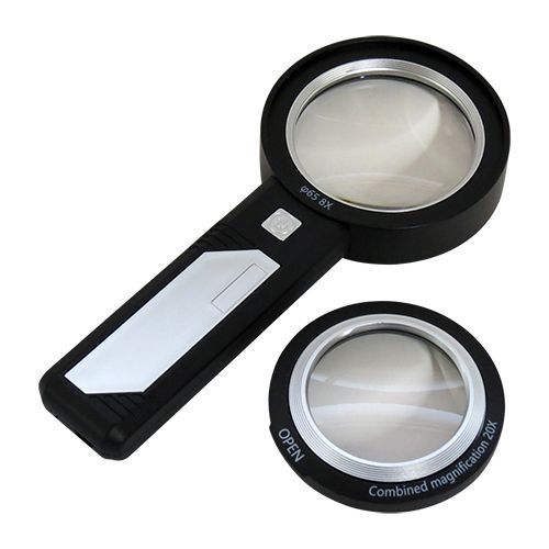 [OB-260587] Lupa Combinada 8x-20x 65-50mm LED+UV Recargable USB OBI OB-260587