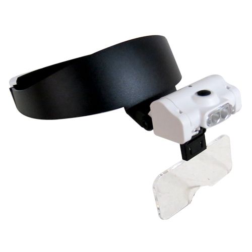 [OB-260553] Lupa Visor Diadema 1.0-3.5x Blanca 2 LED Recargable OBI OB-260553