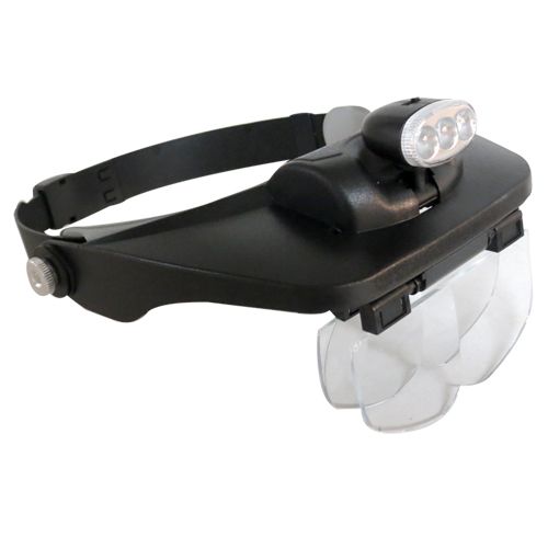 [OB-260502] Lupa Visor Diadema 1.2-6.0x Negra 3 LED OBI OB-260502