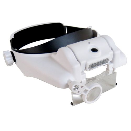 [OB-260507] Lupa Visor Diadema 1.5-13x Blanca 3 LED Recargable OBI OB-260507