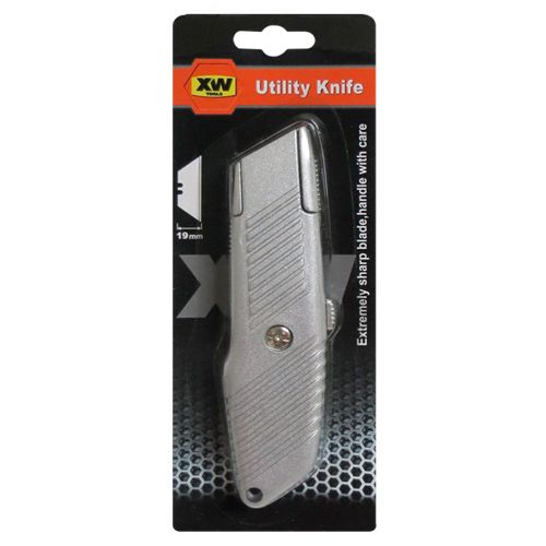[OB-266151] Navaja Hoja Retráctil Metálica Gris OBI para Trabajo Industrial