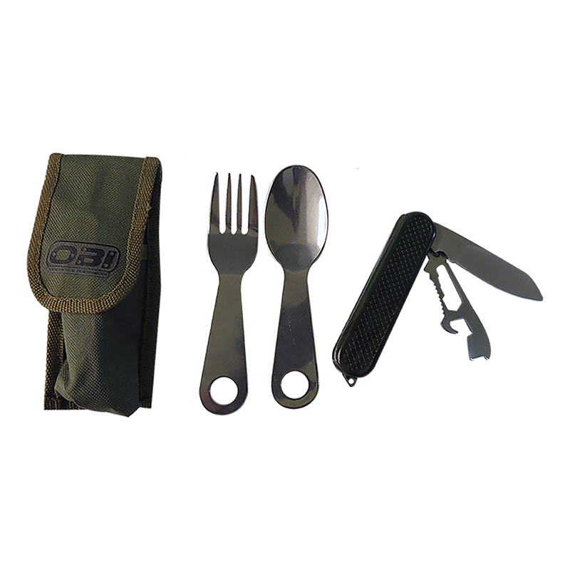 [OB-266147] Navaja Multiuso 50 g OBI con Cubiertos y Funda para Campismo