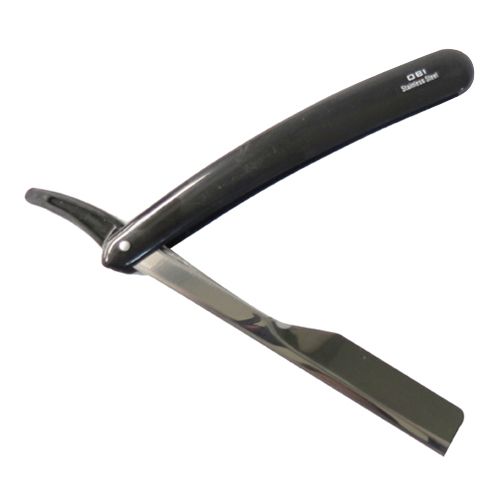 [OB-266105] Navaja de Rasurar Plegable OBI Negra para Campo y Taller
