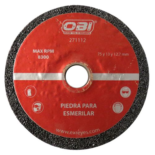 [OB-271112] Piedra Esmeril para Taladro 100×10×12.7 mm OBI para Eje 1/2"