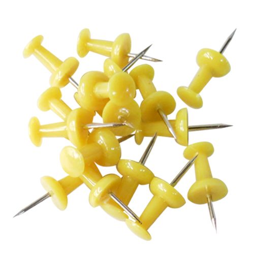 [OB-271303] Pines Cabeza Plana Amarillos OBI Cajita 50 Piezas para Mapas y Tablero