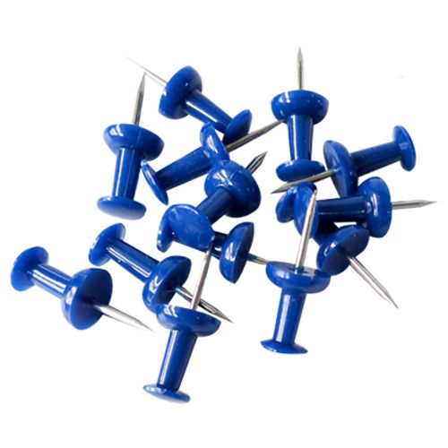[OB-271304] Pines Cabeza Plana Azules OBI Cajita 50 Piezas para Mapas y Tablero