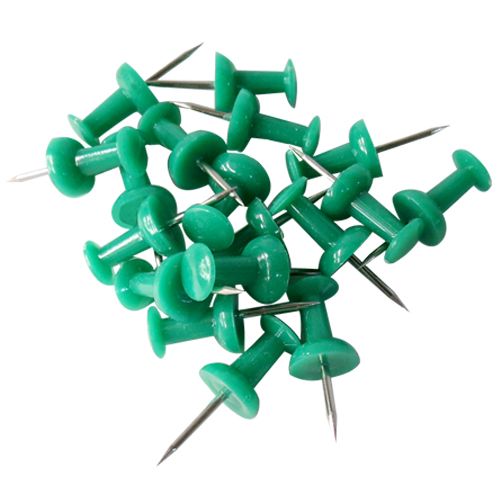 [OB-271309] Pines Cabeza Plana Verdes OBI Cajita 50 Piezas para Mapas