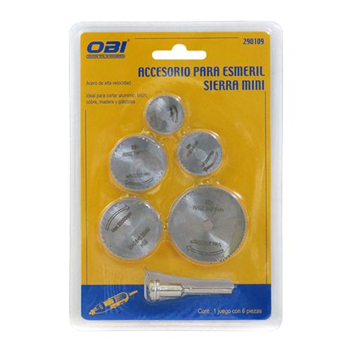 Juego Mini Sierra Diamantada para Taladro 1/8" OBI 6 pzas para Vidrio