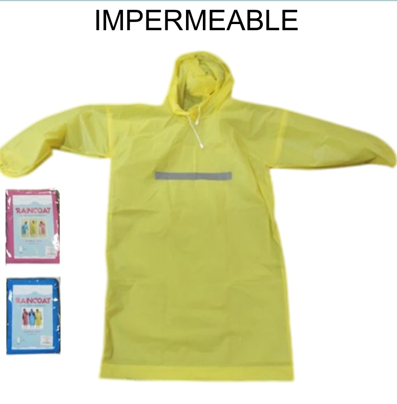 [EB-UB8613] Impermeable Reflejante Infantil con Capucha 115x70cm — Caja x100 pzas