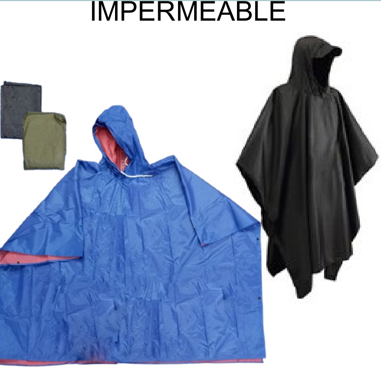 [EB-UB8157] Poncho Impermeable Grueso Adulto por Tallas Azul Negro Verde Olivo... x50pz