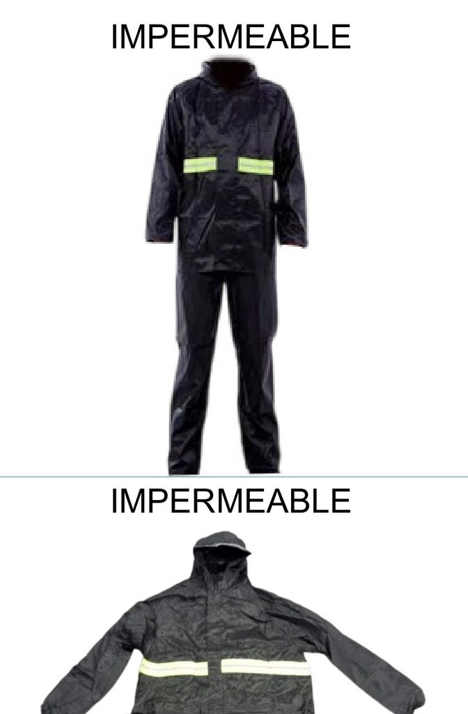 Traje Impermeable 2 Piezas Adulto Reflejante Tallas XL XXL Negro — Caja x50 pzas