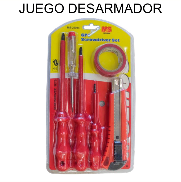 [EB-TL43443] Juego Desarmadores Electricista (Destornilladores) 6 Pzas Aislados — Caja…