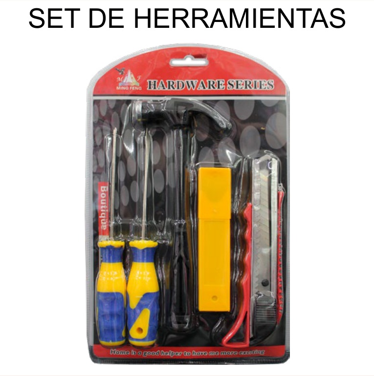 [EB-TL44738] Set Herramientas 5 Pzas Hardware Series Económico Básico — Caja x150 pzas